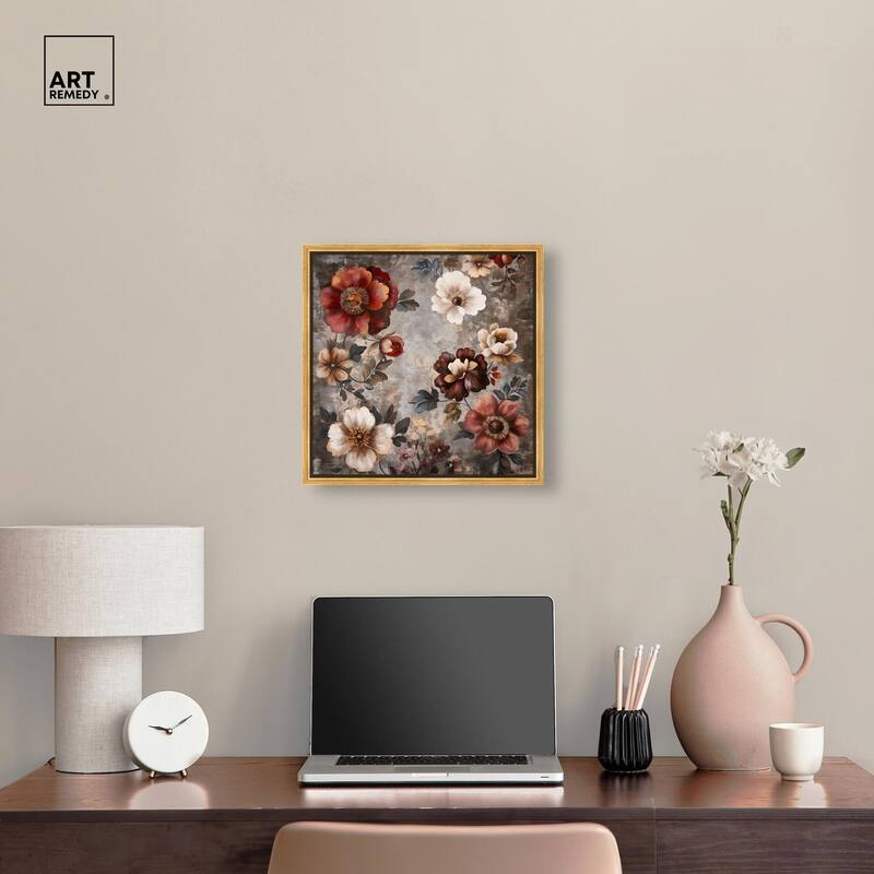 Dusk Dahlias Canvas by Art Remedy