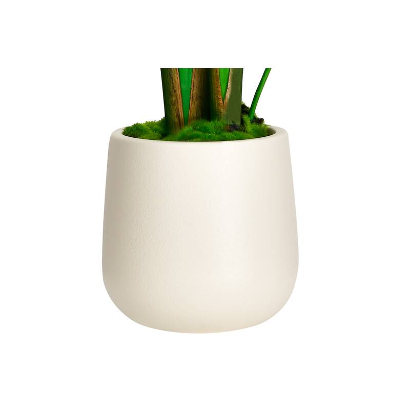 Artificial Banana Leaf Tree Bird Of Paradise in White Decor Pot