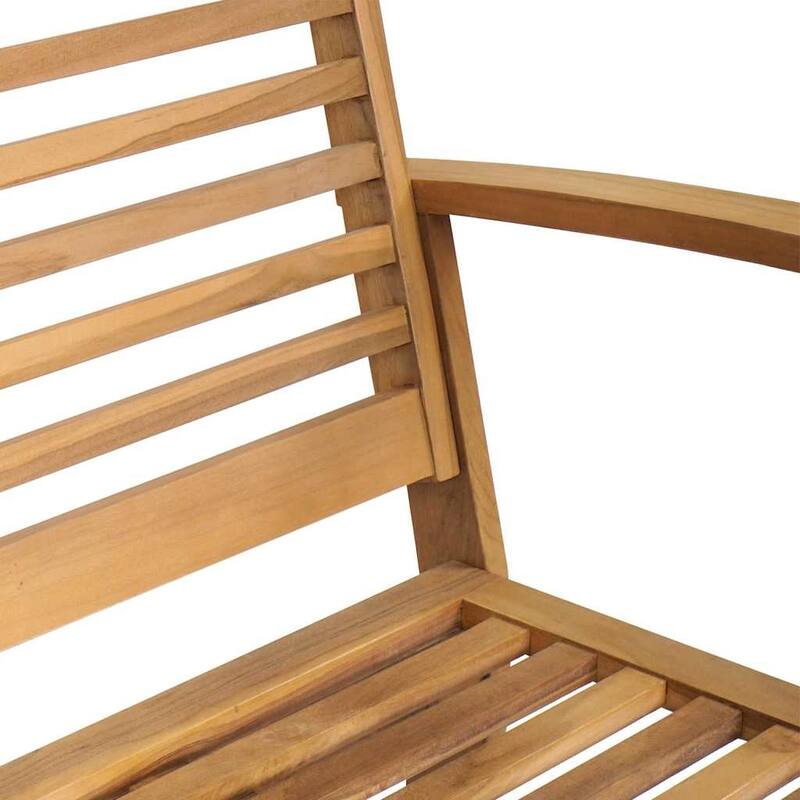 vidaXL Garden Bench Natural 110 x 64 x 76.5 cm Solid teak wood - 43.3 x 25.2 x 30.1