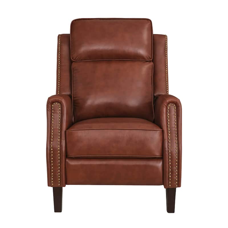 2 Set Genuine Leather Recliner Modern Push Back Recliner Chair Wingback 3 Adjustable Chair for Living Room