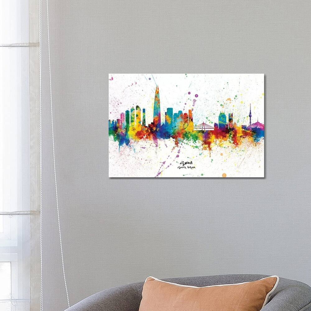 iCanvas "Seoul South Korea Skyline Splash" by Michael Tompsett Canvas Print