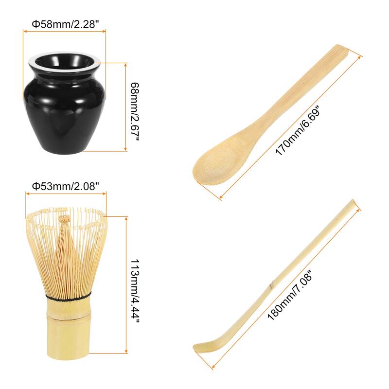 Matcha Set, Match Whisk Matcha Scoop Tea Spoon Matcha Whisk Stand - Sub-Black