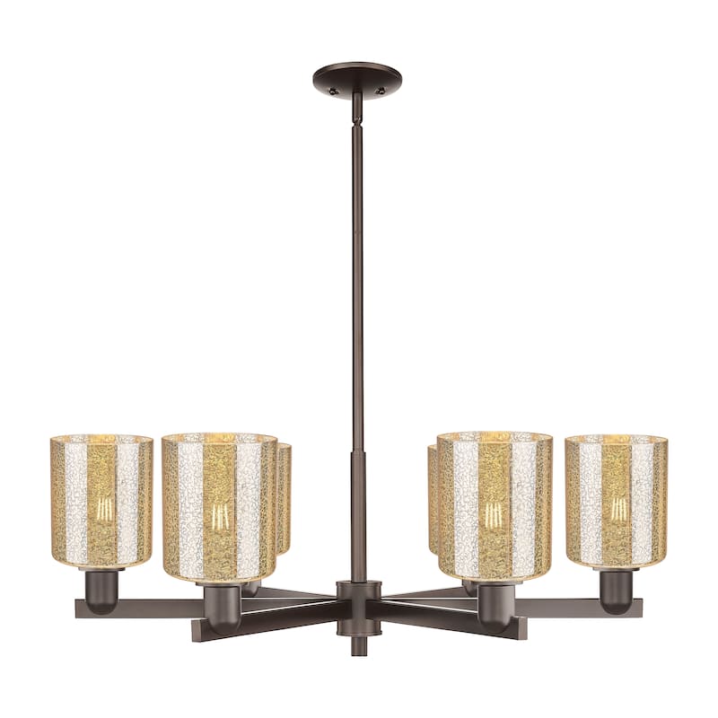 Innovations Lighting Endless Possibilities Arcadia - Cobbleskill - 6 Light 35" Stem Hung Chandelier - Mercury/Oil Rubbed Bronze