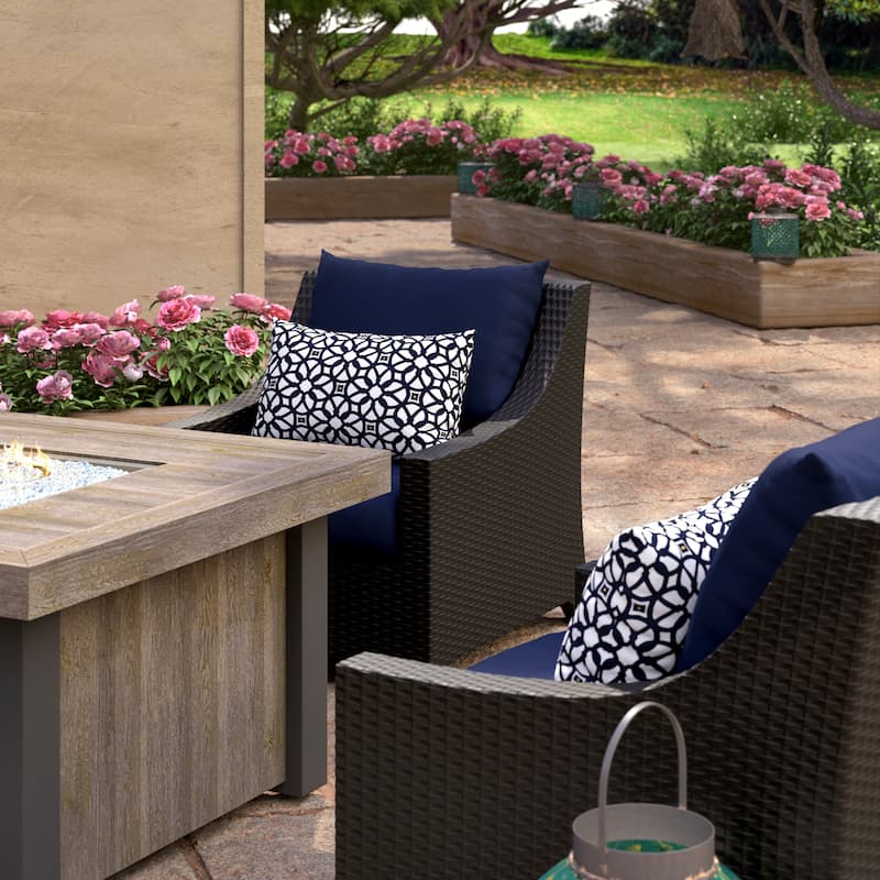 Deco 5 Piece Sunbrella Outdoor Patio Fire Chat Set