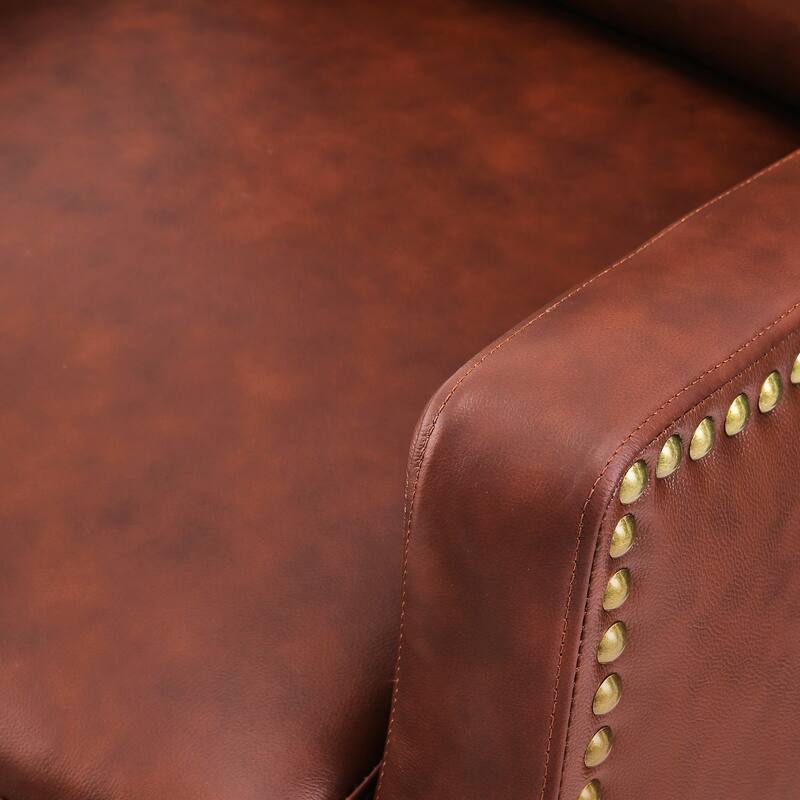 Modern Genuine Leather Recliner Chair Push Back Adjustable Recliner with Comfortable Arms