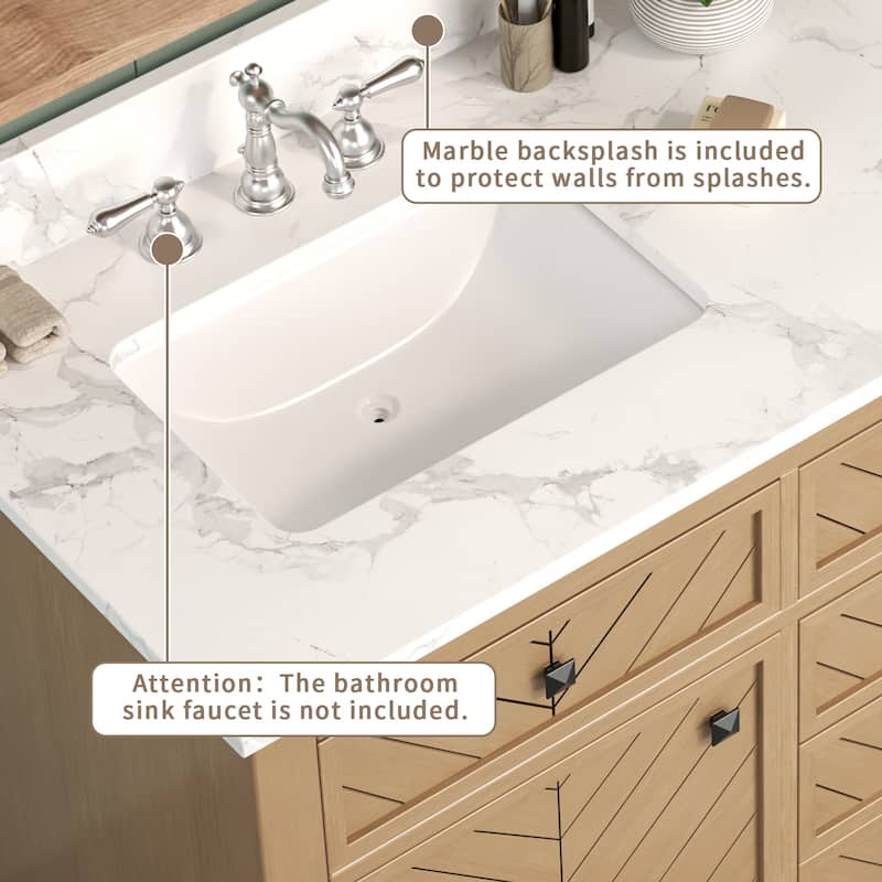 60-inch Modern Double Bathroom Vanity Crafted with Solid Wood Frame