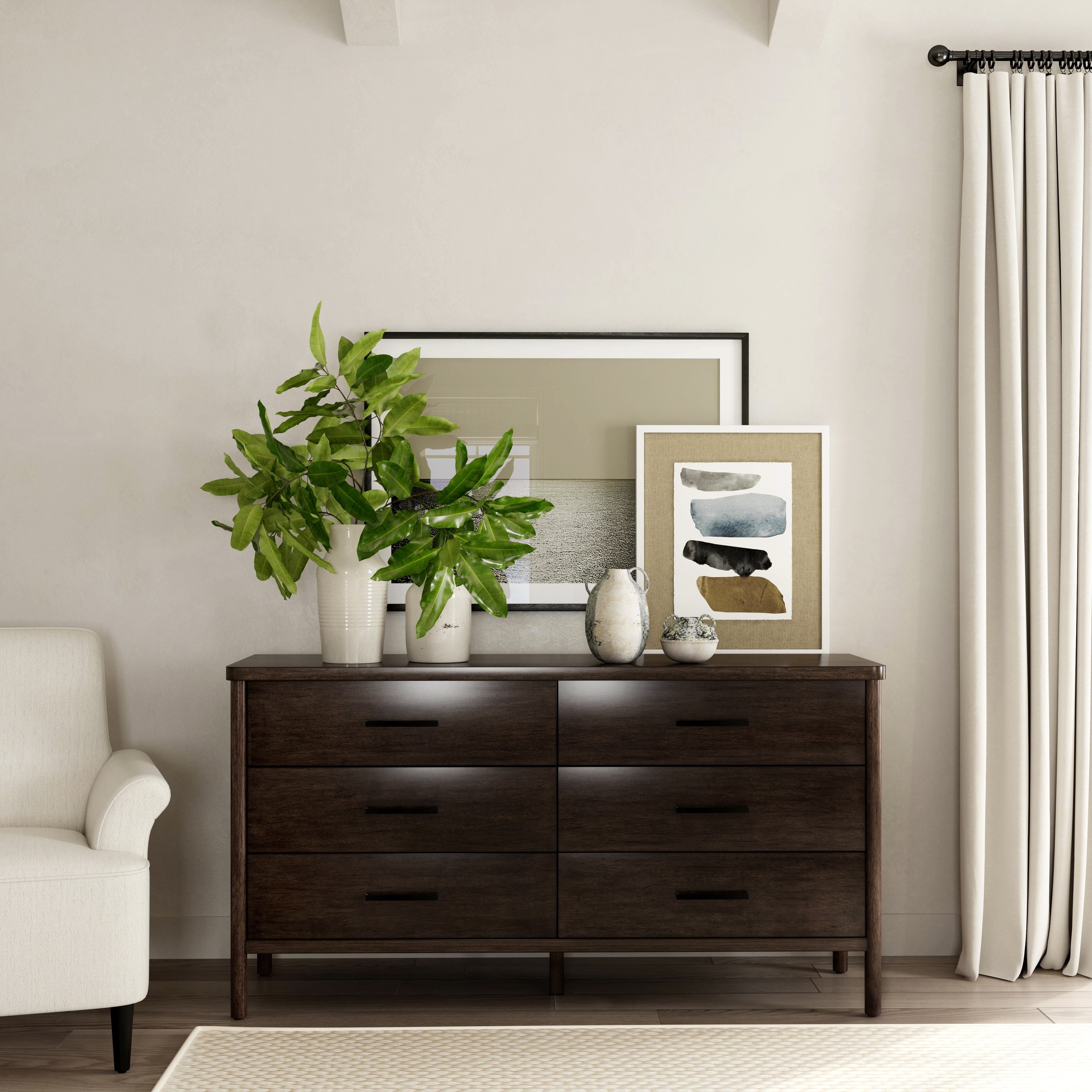 Lennon 6 Drawer Rounded Leg Wood Dresser Bed Bath Beyond 39459762