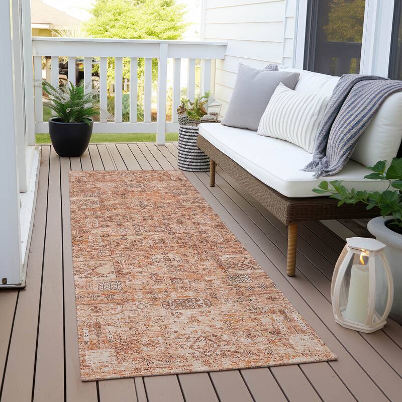 Machine Washable Indoor/ Outdoor Chantille Traditional Vintage Rug