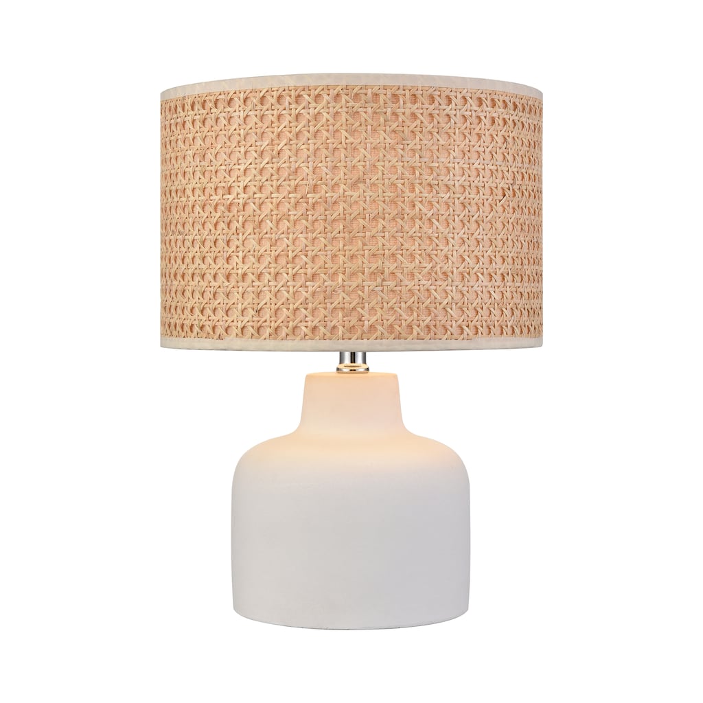 Elk Home Rockport Matte White With Sand Linen Shade Table Lamp