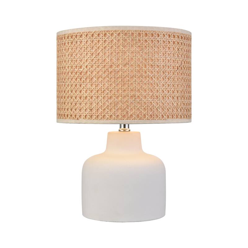 Elk Home Rockport Matte White With Sand Linen Shade Table Lamp