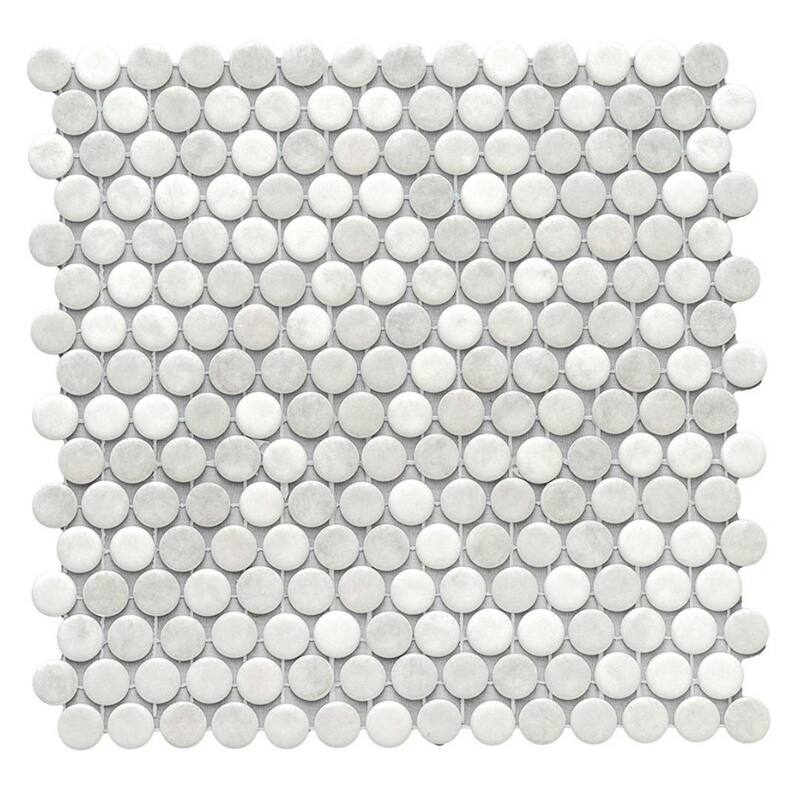 The Tile Life Eterna Penny 12x12 Round Glass Mosaic Floor, Wall & Backsplash Tile