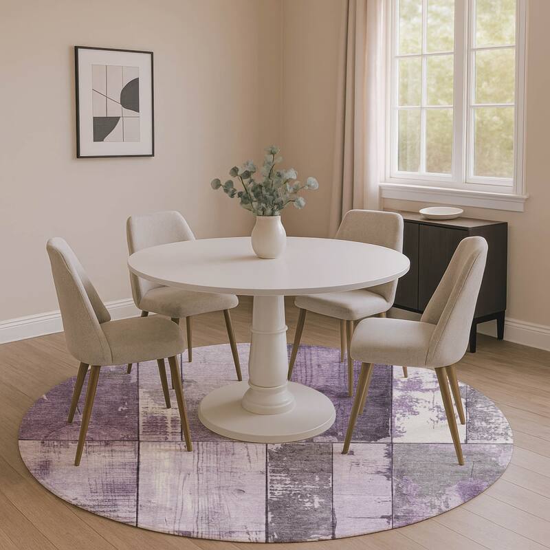 Premium Washable Super Soft Contemporary Styles Mayfield Rug - Purple - 8' x 8'