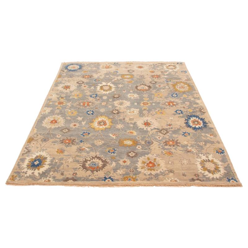 ECARPETGALLERY Hand-knotted Modern Oushak Grey Wool Rug - 8'2 x 10'2