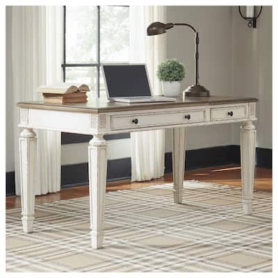 Signature Design by Ashley Realyn Ivory and Brown Wood Office Desk
