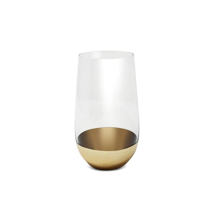 Set of 6 Glasses With Gold Dipped Bottom - Highball