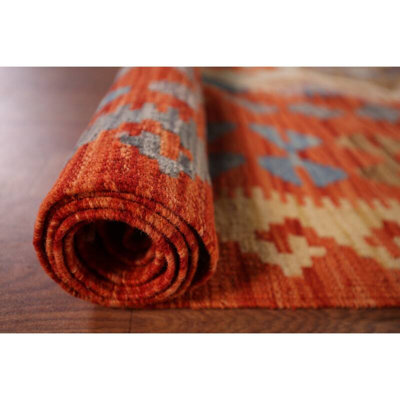 Multicolor Kilim Oriental Large Area Rug Hand-Woven Wool Carpet - 10'4"x 15'7"