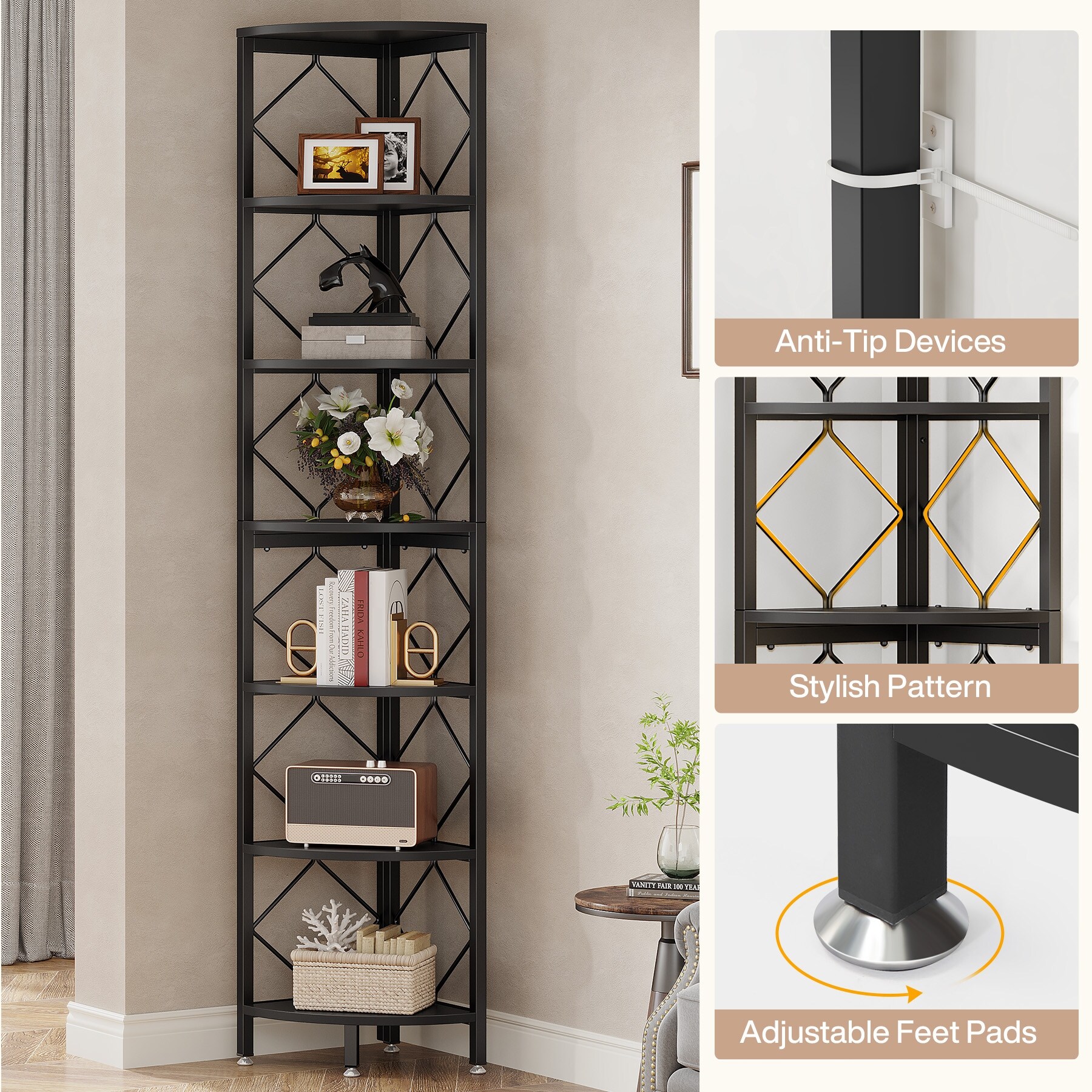 7-Tier-Corner-Bookshelf,-
