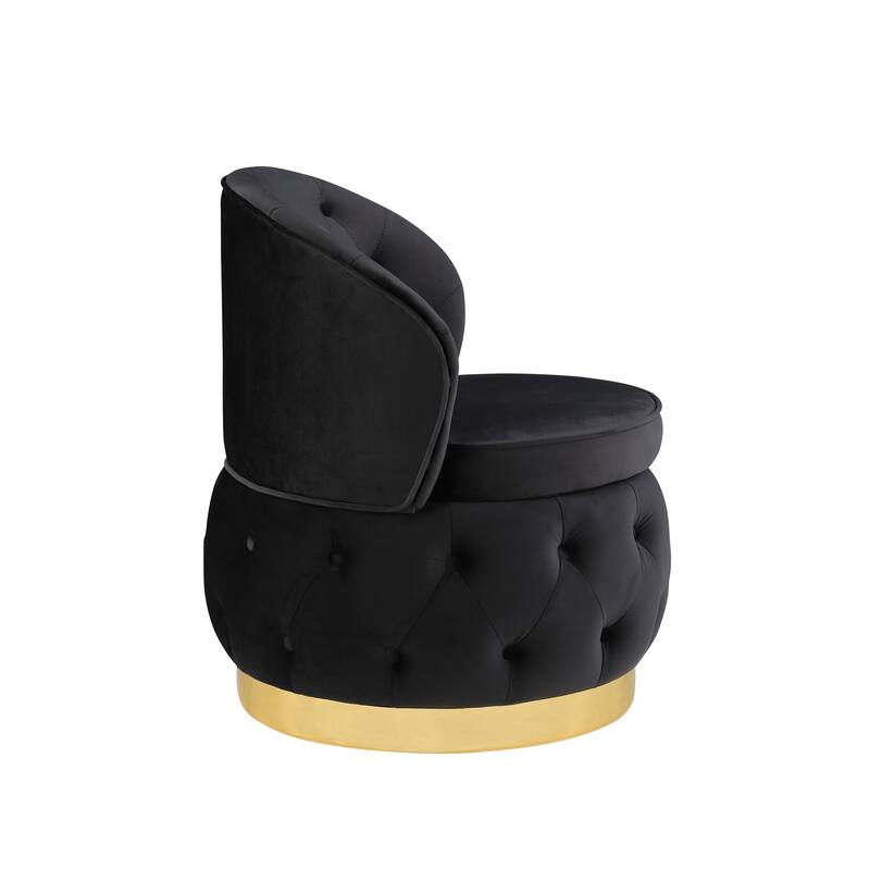 360 Degree Swivel Cuddle Barrel Accent Storage Chairs, Round Armchairs with Wide Upholstered