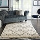 preview thumbnail 7 of 37, Carson Carrington Hjaltaryd Trellis Shag Area Rug 4' x 6' - Silver/Grey - Rectangle