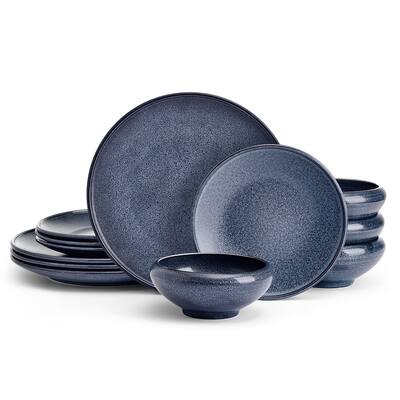 Mikasa Rylan 12-Piece Dinnerware Set, Service for 4 Set, Blue