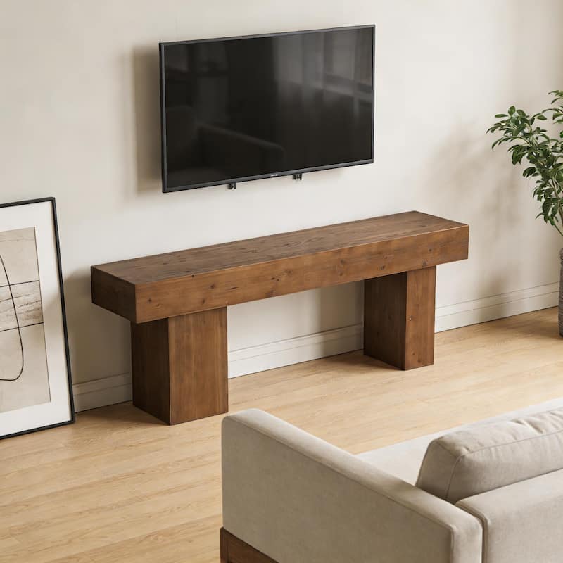 Solid Wood Television Stand for 55/60/65/75 Inch TVs, TV Entertainment Center Media Console Table for Living Room Bedroom