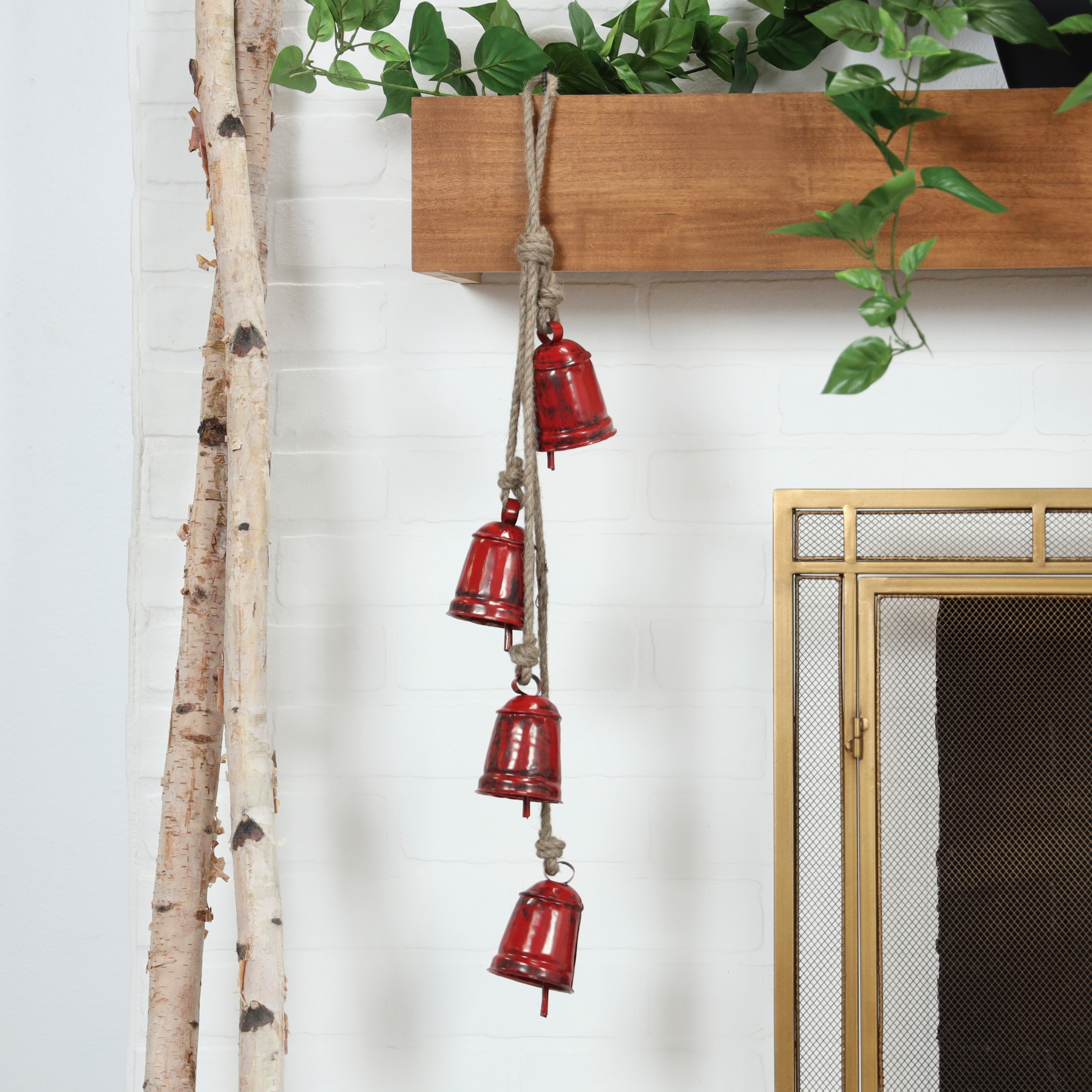 Gold, Gray, Bronze, Black or Red Metal Tibetan Inspired Decorative Cow  Bells with Jute Hanging Rope (Set of 3) - On Sale - Bed Bath & Beyond -  22695320