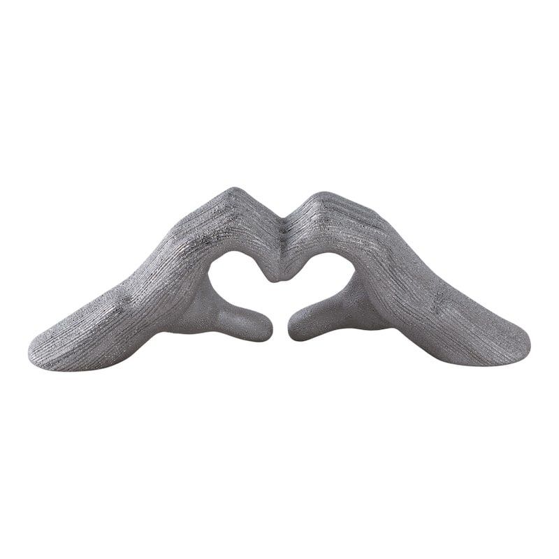 Modern Stone Ceramic Decorative Hand Heart Sculpture