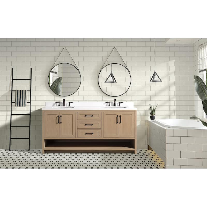 Ari Bath Venice 72" Bathroom Vanity Oak Gray Finish