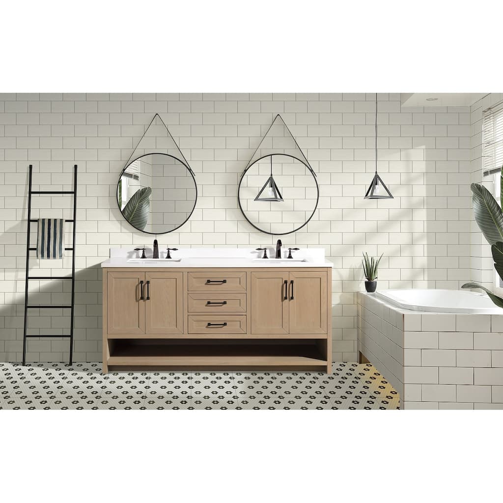 Ari Bath Venice 72" Bathroom Vanity Oak Gray Finish