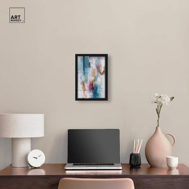 Petal Pink and Ocean Blue I Shadowbox by Art Remedy