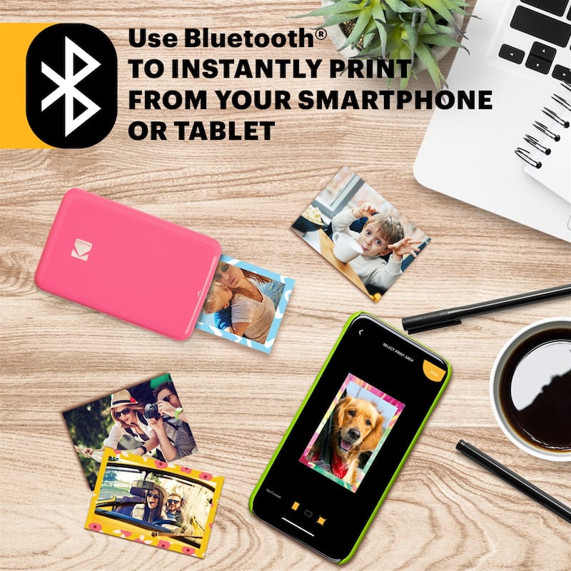 Kodak Step Mobile Instant Photo Printer 2x3", Compatible with iOS, Android & Bluetooth