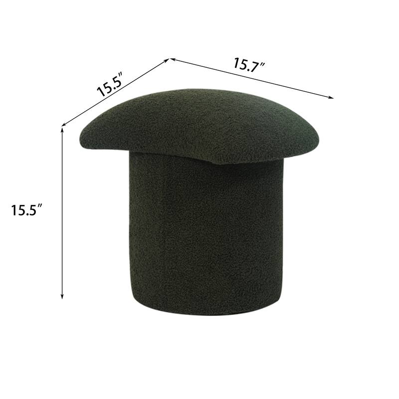 Adeco Boucle Ottoman Footrest Bench for Living Room