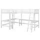 preview thumbnail 26 of 30, Wood Twin Size L-Shaped Loft Bed with Ladder and 2 Built-in Desks, Gray