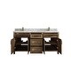 preview thumbnail 32 of 48, Willow Collections 72 x 22 Santa Monica Teak Double Bowl Sink Bathroom Vanity in Distressed Graywashed with Countertop