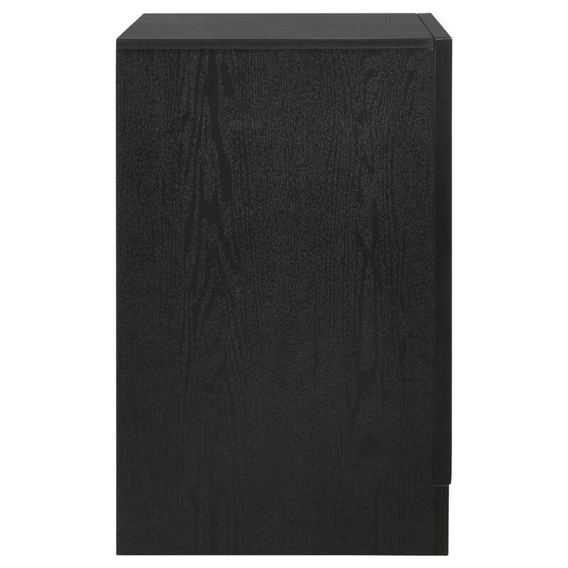 Black 2-Drawer Nightstand with Hidden Jewelry Tray and Full Extension Glides