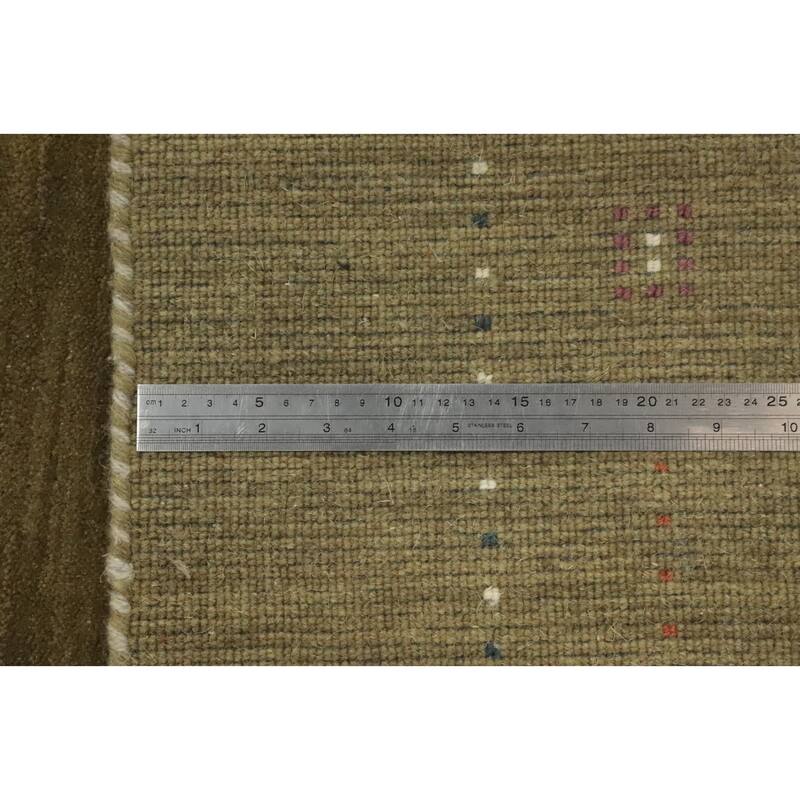 Hand Knotted Oriental 100% Wool Carpet Tribal Animal Pictorial Green Gabbeh Area Rug - 7' 9'' X 4' 11''