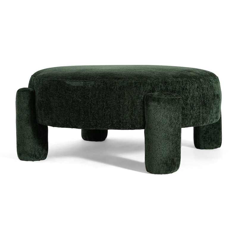 Christopher Knight Home - Aster Modern Fully Upholstered Round Large Ottoman with Wide Seat