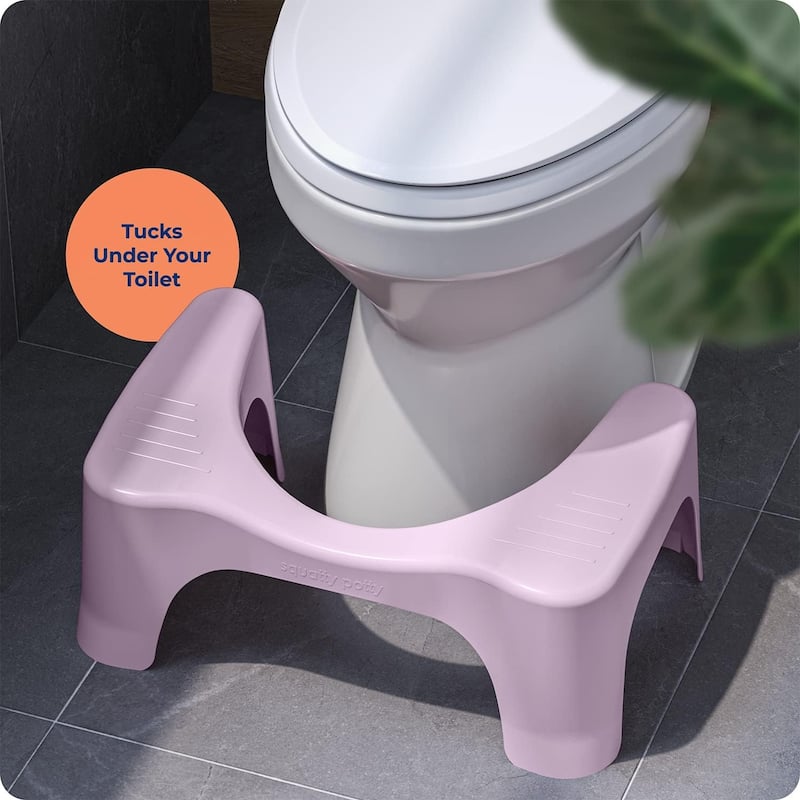 Squatty Potty The Original Bathroom Toilet Stool, 7 Inch Curve Lightweight with Sleek and Modern Design, Pink