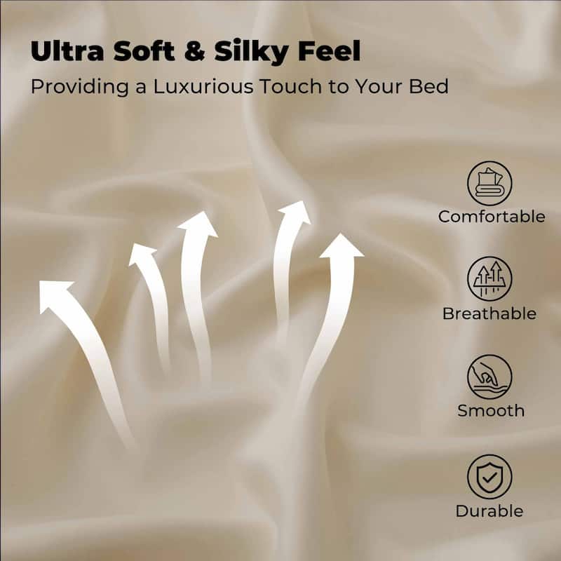 3 Piece All Season Silky Soft Satin Reversible Comforter Set