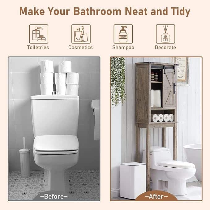 Farmhouse Over The Toilet Storage Cabinet, Cabinet Over Toilet