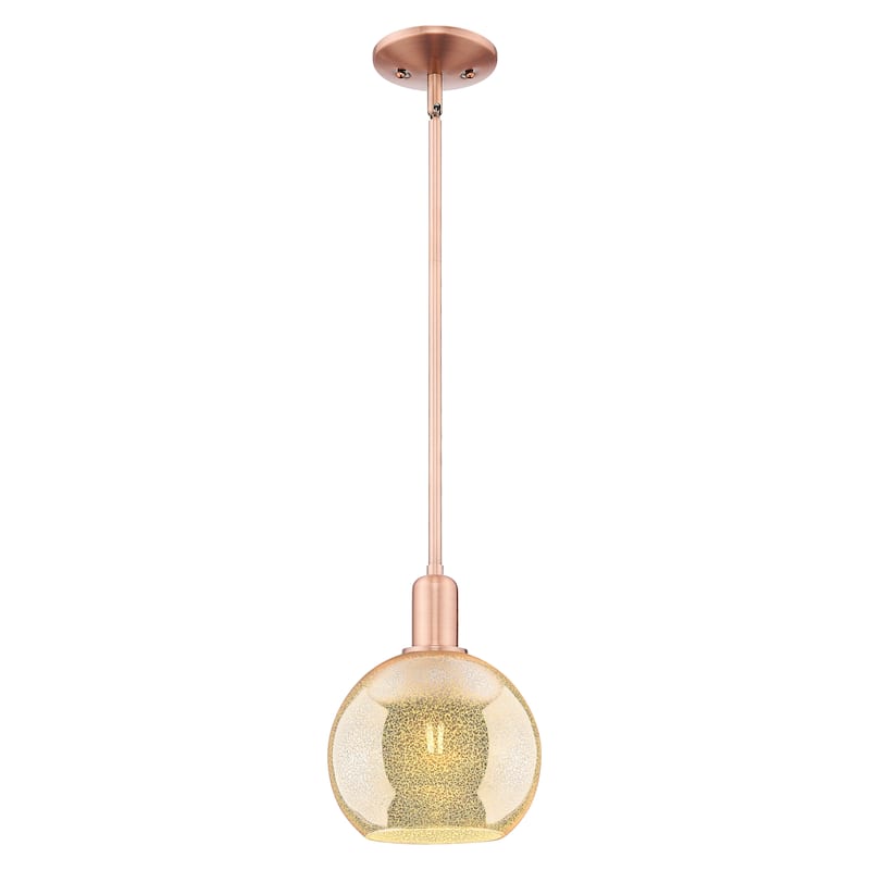Innovations Lighting Endless Possibilities Arcadia - Athens - 1 Light 8" Stem Hung Mini Pendant - Mercury/Antique Copper