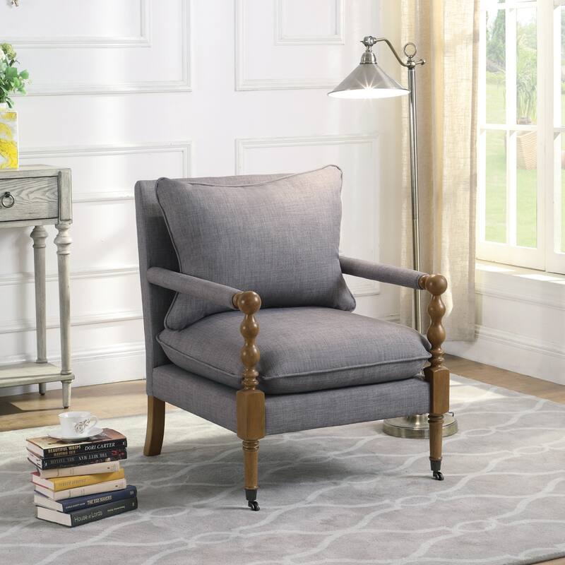 Dempsy Upholstered Accent Chair with Casters