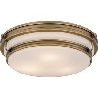 Grafton 3-Light Weathered Brass Flush Mount