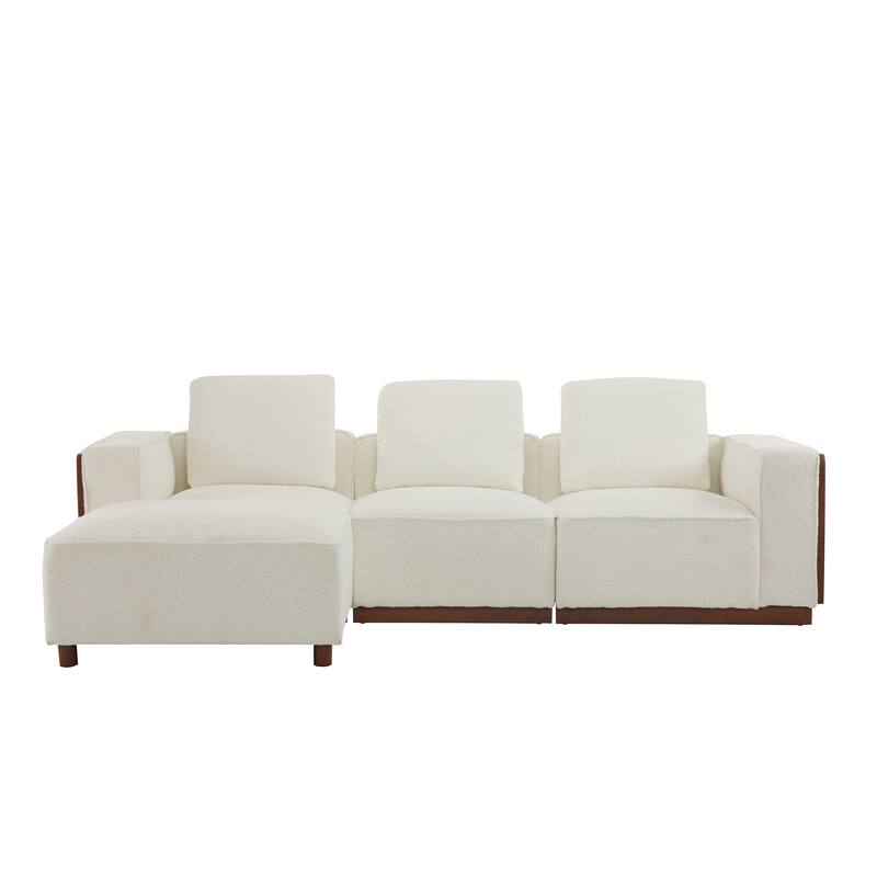 Christopher Knight Home Beige 102" Sectional Modular Sofa with Ottoman