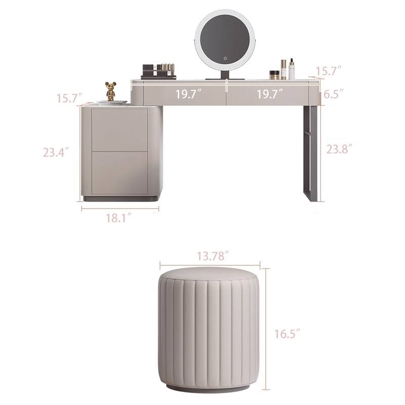 JASIWAY Modern Solid Wood Telescopic Makeup Vanity Desk