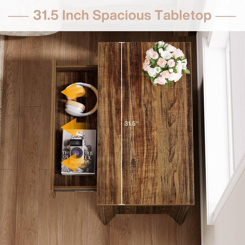 Wood Nightstand with 3 Drawers, Farmhouse Large Bedside Table with Storage