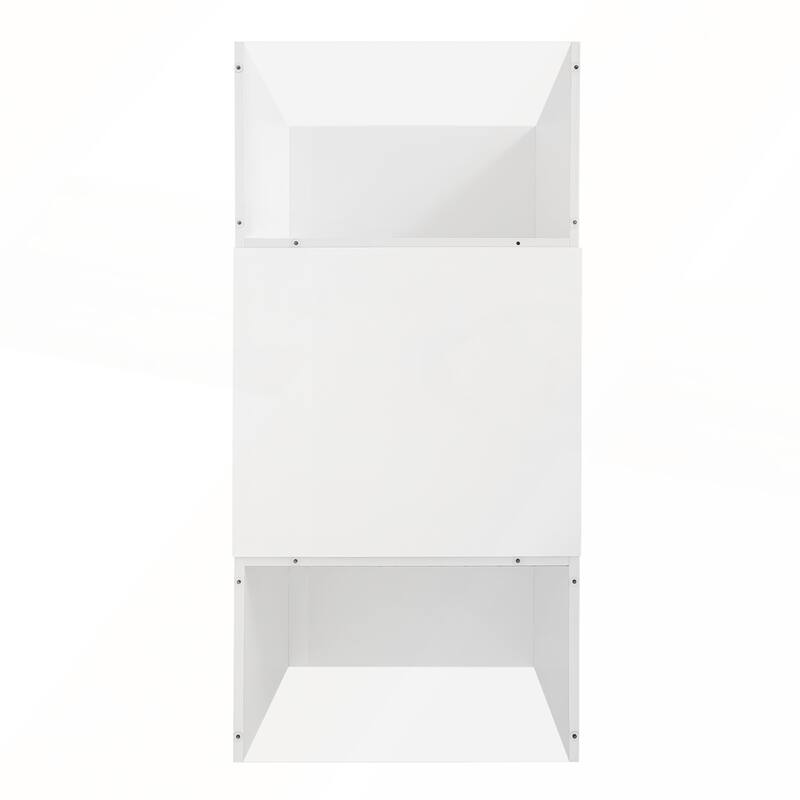 Modern Center Table with High-Gloss Finish and Glass Tabletop