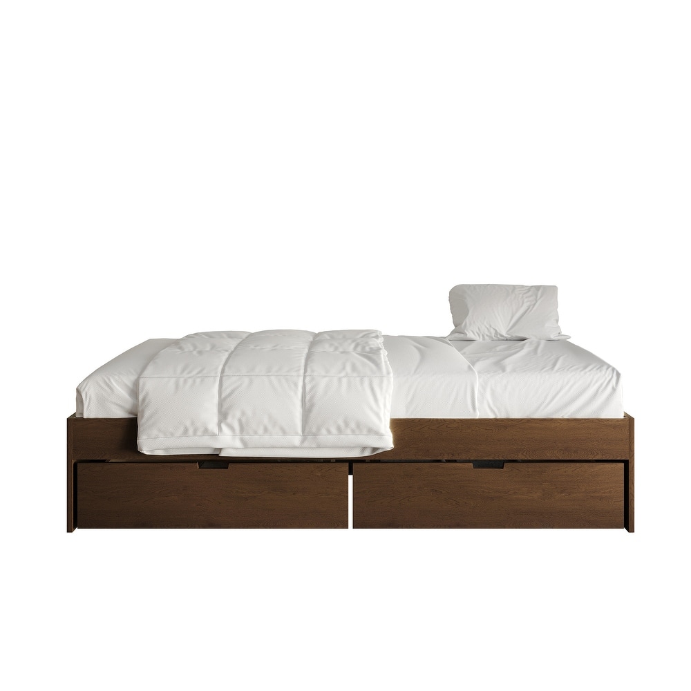 CraftPorch Wooden Twin Mates Bed with Storage