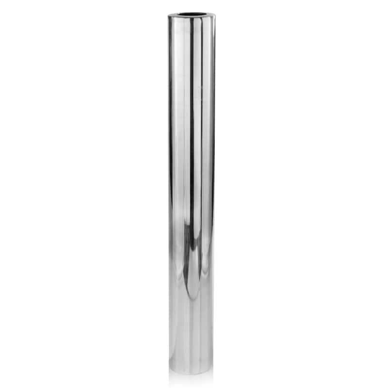 HomeRoots 56" Silver Aluminum Cylinder Table Vase