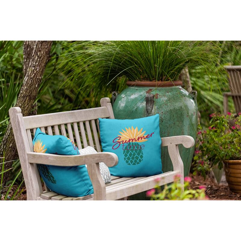 Summer Time Pineapple Polyester Indoor/Outdoor Pillow